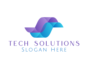 Wave Technology Letter S logo design