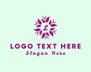 Flower Shop - Organic Wellness Leaf logo design