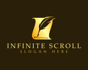 Scroll - Quill Writing Document logo design