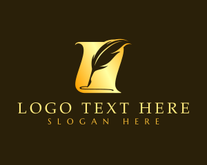Scroll - Quill Writing Document logo design