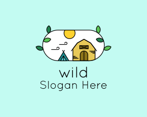 Leaf - Barn Tent Camping logo design