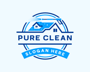 Roof Pressure Wash Cleaning logo design