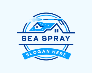 Roof Pressure Wash Cleaning logo design