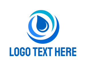 H2o - Blue Hydro Waterdrop logo design