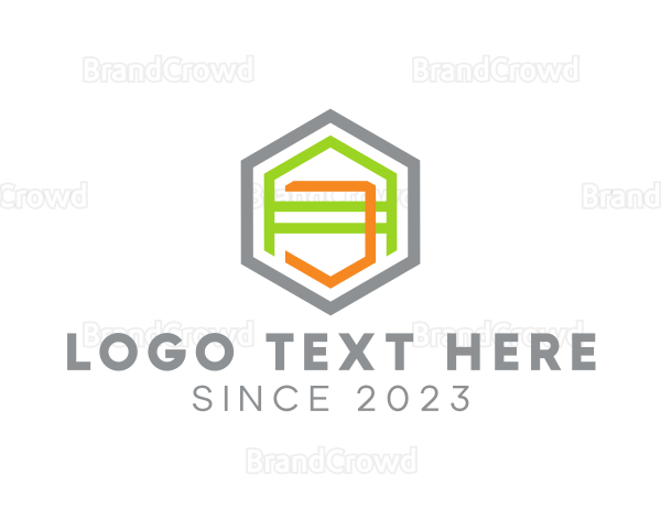 Geometric Hexagon House Logo