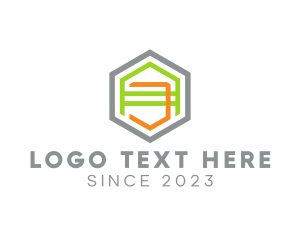 Initials - Geometric Hexagon House logo design