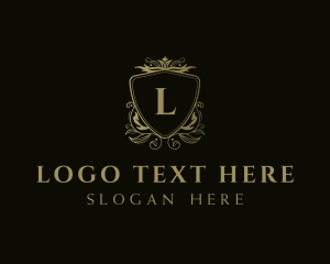Floral - Elegant Shield Wreath logo design