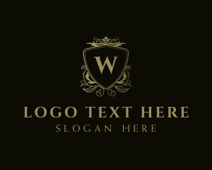 Elegant Shield Wreath Logo