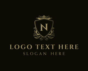 Elegant Shield Wreath logo design