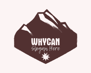 Mountain Hexagon Star Badge Logo