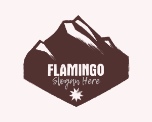 Campground - Mountain Hexagon Star Badge logo design