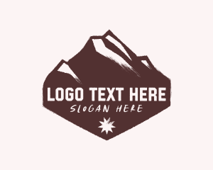 Vintage - Mountain Hexagon Star Badge logo design