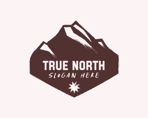 Mountain Hexagon Star Badge logo design