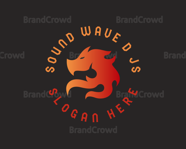 Flame Dragon Head Beast Logo