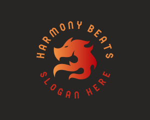 Flame Dragon Head Beast Logo