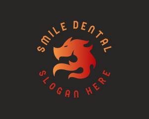 Dragon - Flame Dragon Head Beast logo design