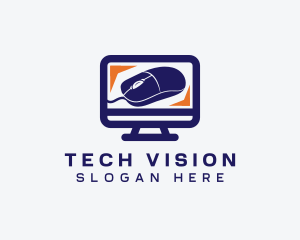 Tv - Mouse Monitor Tech logo design