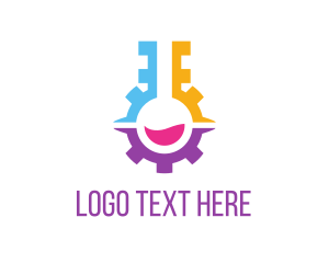 Cog - Cog Laboratory Flask logo design