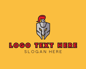 League - Knight Helmet Plume logo design