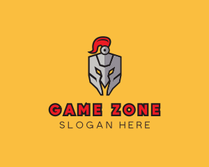 Knight Helmet Plume logo design