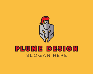 Knight Helmet Plume logo design