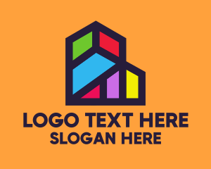 Home - Colorful Geometric Building logo design