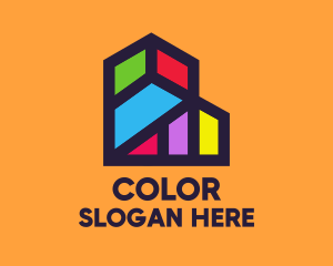 Colorful Geometric Building logo design