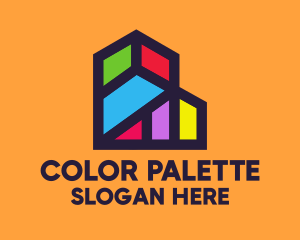 Colorful Geometric Building logo design