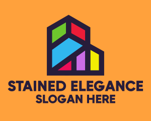 Colorful Geometric Building logo design