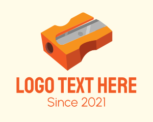 School Supplies - Orange Pencil Sharpener logo design