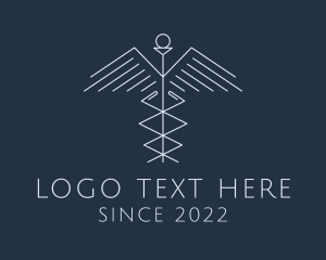 Pharmacist - Wings Linear Caduceus logo design