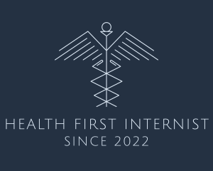 Internist - Wings Linear Caduceus logo design