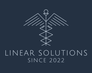 Linear - Wings Linear Caduceus logo design