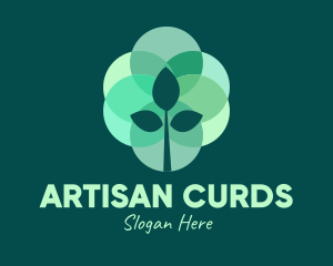 Green Plant Stained Glass logo design