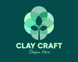 Green Plant Stained Glass logo design