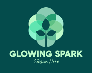 Green Plant Stained Glass logo design