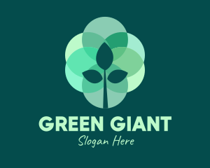 Green Plant Stained Glass logo design