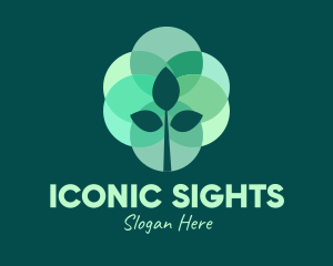 Green Plant Stained Glass logo design