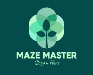 Green Plant Stained Glass logo design