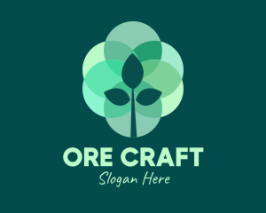 Green Plant Stained Glass logo design