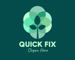 Green Plant Stained Glass logo design