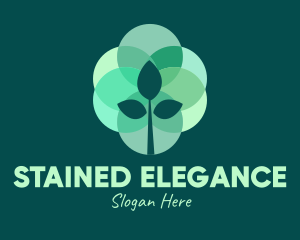 Green Plant Stained Glass logo design