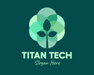 Green Plant Stained Glass logo design