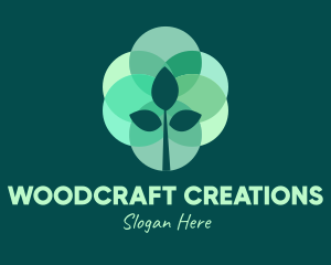 Green Plant Stained Glass logo design