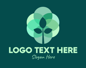 Ecological - Green Plant Stained Glass logo design