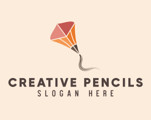 Flying Kite Pencil logo design