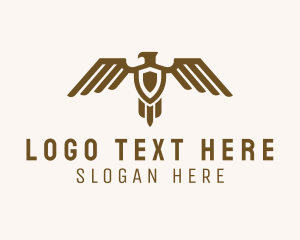 Military General - Falcon Shield Crest logo design