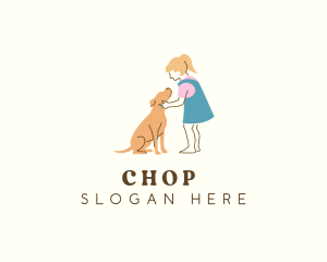 Girl Dog Pet Logo