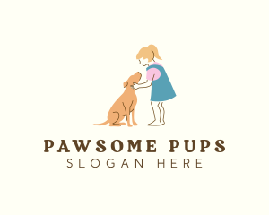 Girl Dog Pet logo design