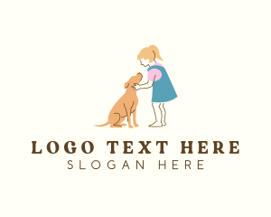 Girl Dog Pet Logo